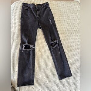 Abercrombie & Fitch Black Distressed High Rise Jeans
